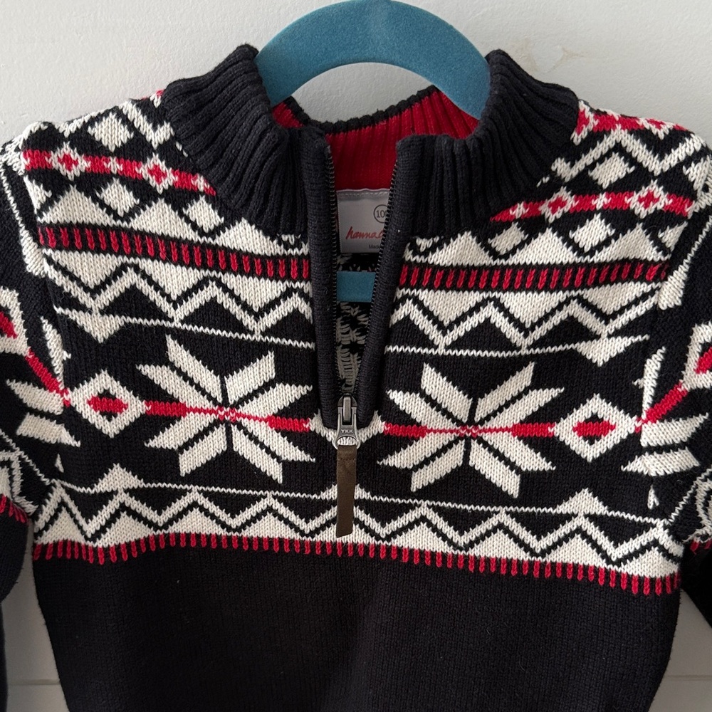 Hanna Andersson quarter Zip cotton Sweater